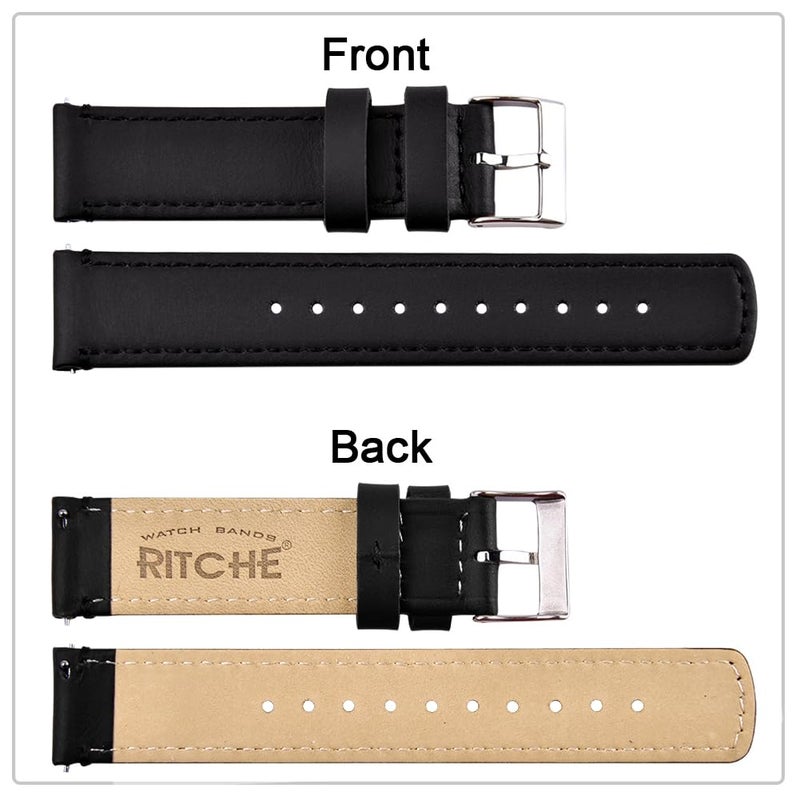 Ritche Leather Watch Strap with Quick Release Pins, 20mm Replacement Watch Band for Men and Women, Fits Smartwatches & Traditional Watches - Image 5